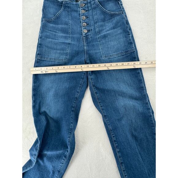 Veronica Beard Crosbie High Rise Crop Jean Wide Leg Denim 28 Button Fly - Picture 11 of 12